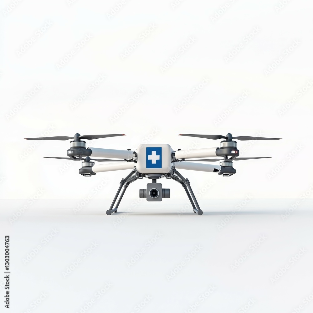 drone concept. Medical drone with a camera, designed for emergency and healthcare applications. drone concept. Medical drone with a camera, designed for emergency and healthcare applications.