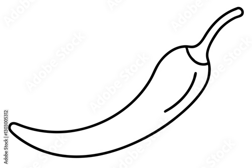 "Minimal Chili Pepper Line Art Icon for Spicy Food Designs"

