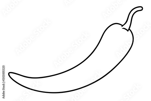 "Minimal Chili Pepper Line Art Icon for Spicy Food Designs"

