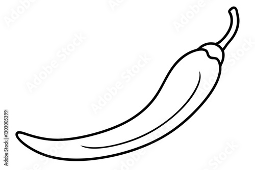 "Minimal Chili Pepper Line Art Icon for Spicy Food Designs"


