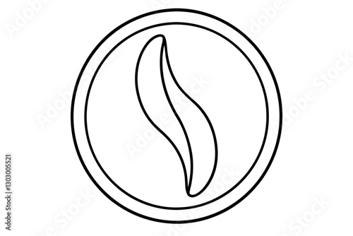 Minimalist Coffee Bean Line Art Outline – Vector Illustration

