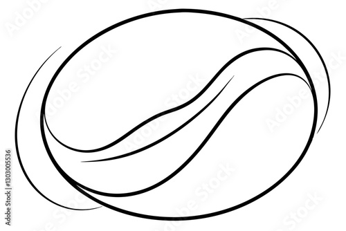 Minimalist Coffee Bean Line Art Outline – Vector Illustration

