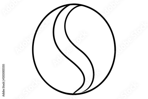 Minimalist Coffee Bean Line Art Outline – Vector Illustration

