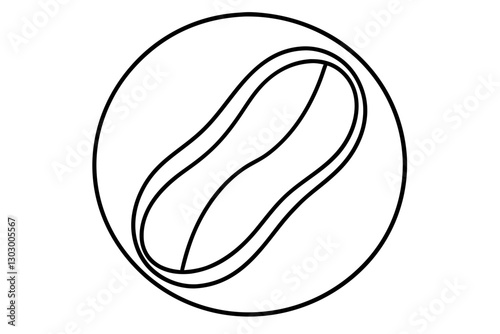 Minimalist Coffee Bean Line Art Outline – Vector Illustration

