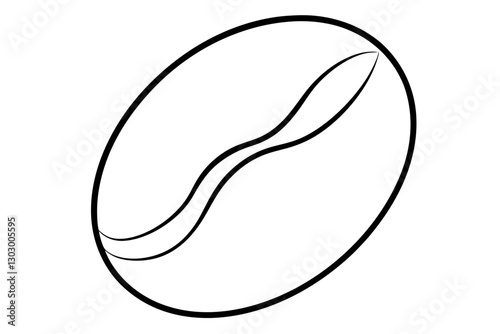 Minimalist Coffee Bean Line Art Outline – Vector Illustration

