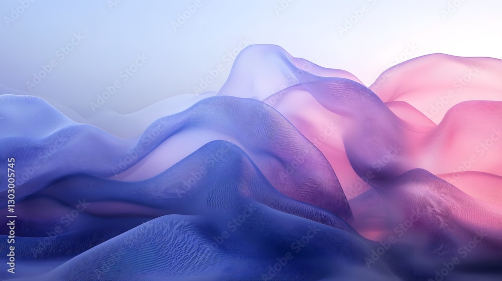 Obraz premium Abstract flowing fabric presents soft colors across a gradient background