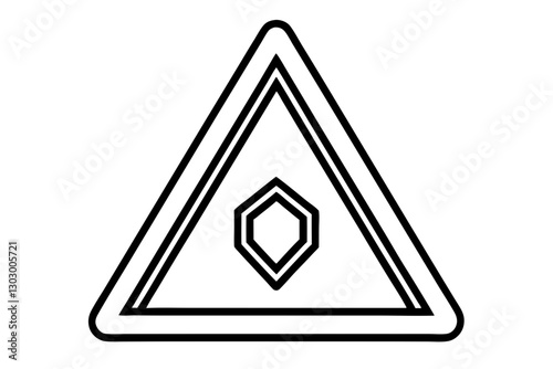 Hazard Sign Outline Vector for Industrial Safety Graphics


