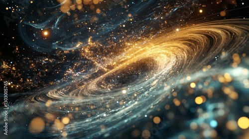 Artistic representation of cosmic entropy  exploring galaxies and universal structures