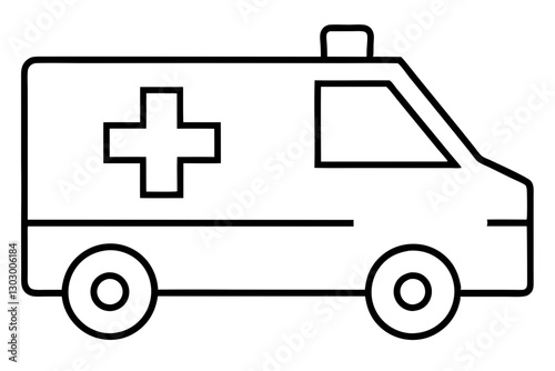 Emergency Ambulance Icon Outline for Medical Use

