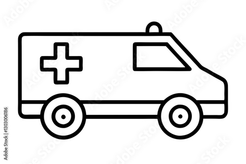 Emergency Ambulance Icon Outline for Medical Use

