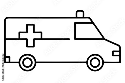 Emergency Ambulance Icon Outline for Medical Use

