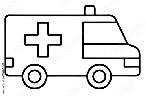 Emergency Ambulance Icon Outline for Medical Use

