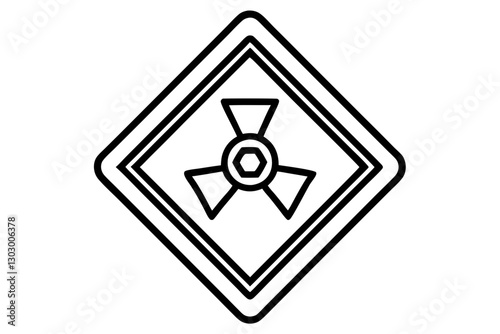 Industrial Hazard Symbol Outline Icon Vector

