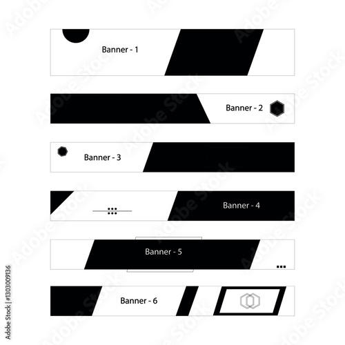 business website banner page template design with login form navigation menu and ui elements illustrations
