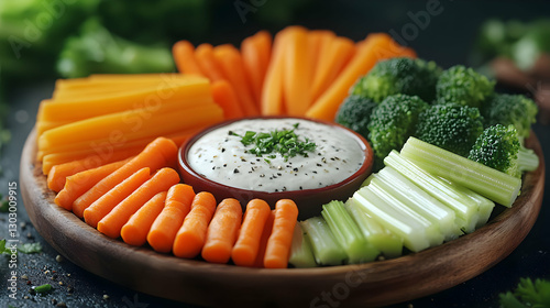 Delicious Veggie Tray with Creamy Dip