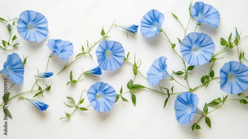 A delicate arrangement of soft blue and white flowers with greenery, A delicate arrangement of soft blue and white flowers with greenery,