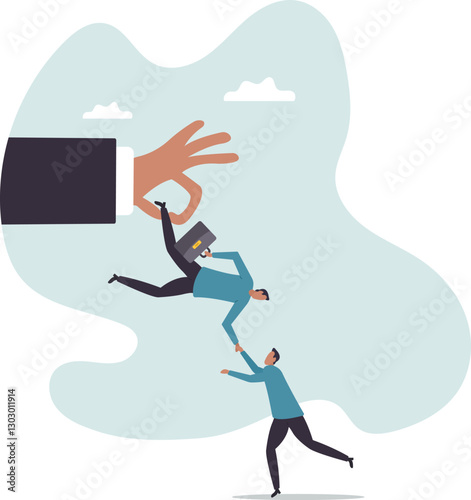 Talent war, recruitment competition for special skill candidate, HR human resource tug of war to get employee .business concept.flat character.