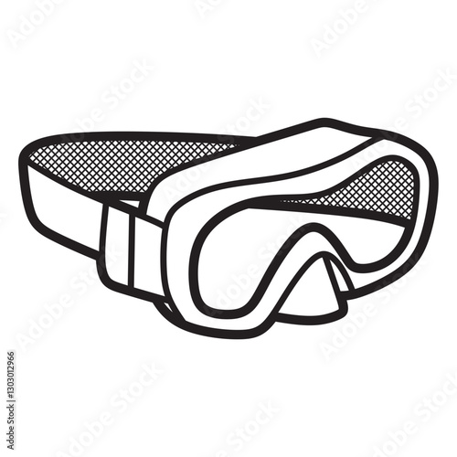 Right-facing diving goggles with head strap