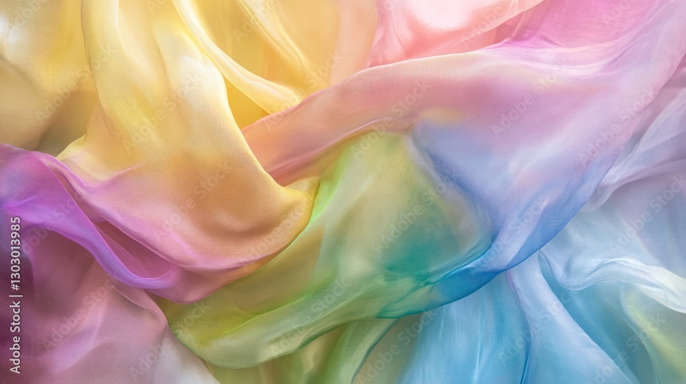 Obraz premium Flowing Fabric with Pastel Colors Creates Dreamy and Ethereal Texture