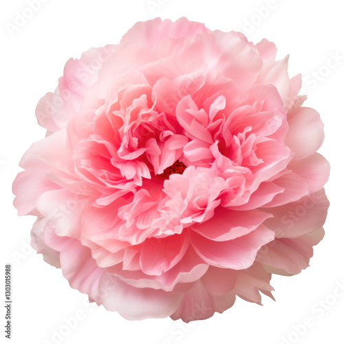 pink peony flower on transparent background