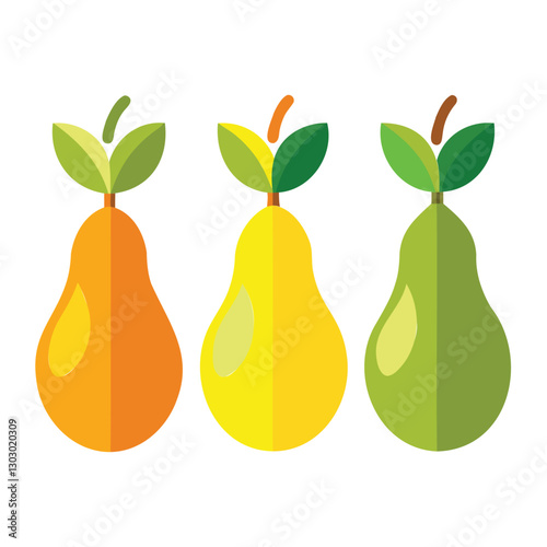 set of 4 pear icons of vector illustration isolated on a white background