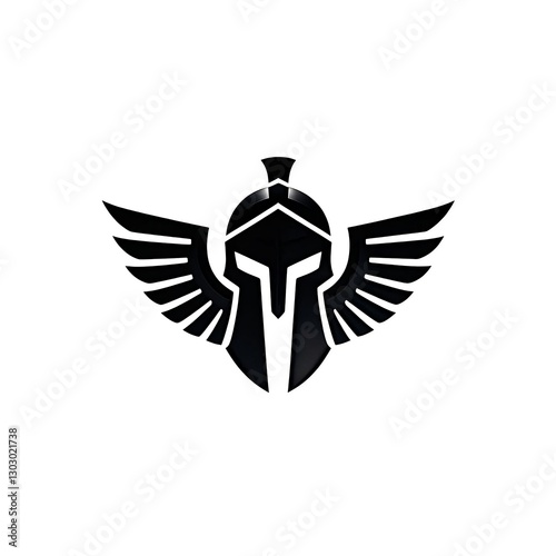 Winged Gladiator Helmet Logo - Symbolic Design of Strength and Courage