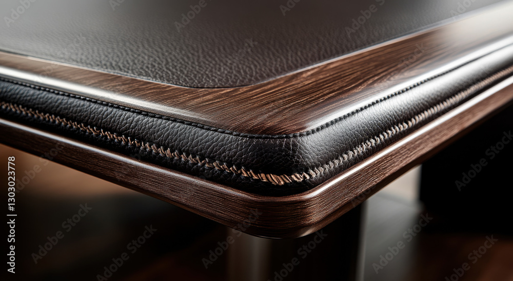 Examine the intricate detailing of a table's edge and corner, featuring a polished finish and luxurious materials that enhance its elegance Examine the intricate detailing of a table's edge and corner, featuring a polished finish and luxurious materials that enhance its elegance