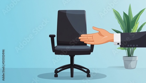 Join Our Team: Recruitment Announcement For Office Chair Holding Hands. We Are Hiring. Be A Part Of Our Team Today. photo