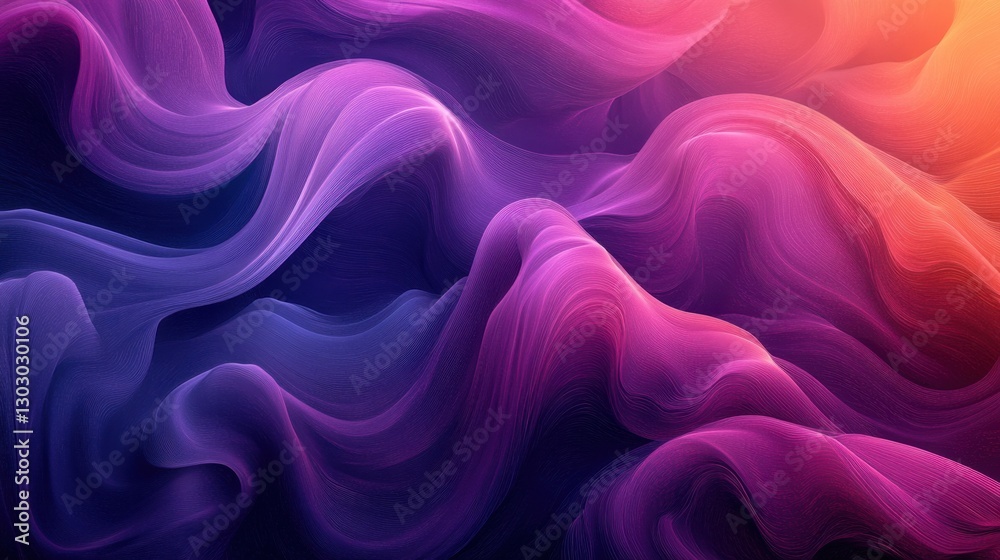 Obraz premium Vibrant Abstract Waves of Colorful Whirls in Vivid Hues of Purple, Pink, and Orange