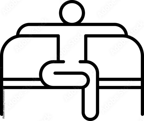 Minimalist person sitting on a couch line icon
