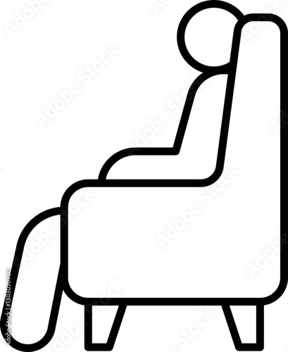 Minimalistic chair design illustration line icon