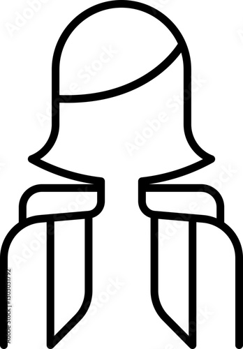 Minimalist backpacker illustration line icon