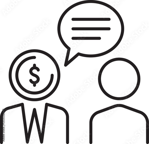 Business conversation illustration line icon