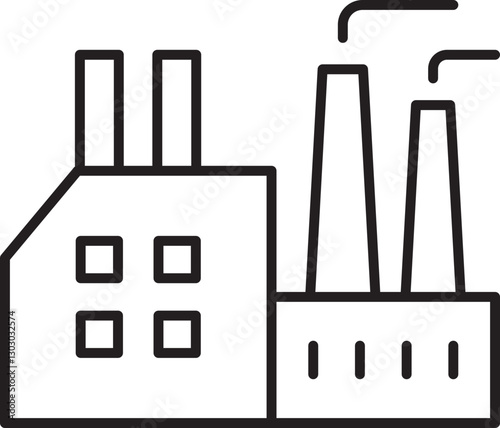 Industrial factory outline illustration line icon