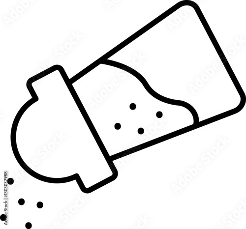 Spilled salt from a shaker line icon
