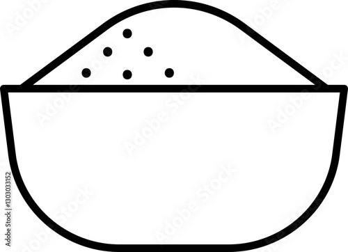 Bowl of rice illustration line icon