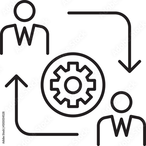 Collaboration and workflow illustration line icon