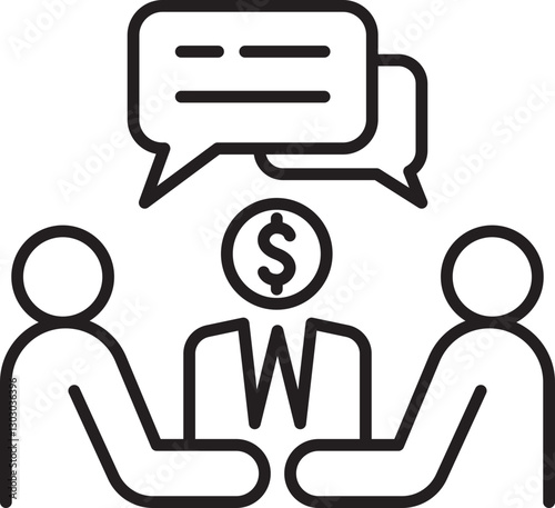 Business negotiation illustration line icon