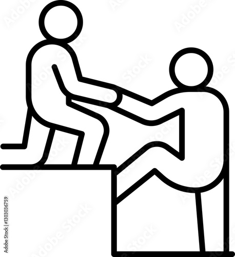 Helping hand illustration line icon