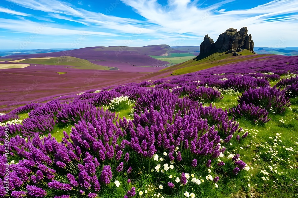 Fototapeta premium Awe-Inspiring Spectacle of Vibrant Electric Purple Lighting Creating a Dynamic, Stunning Scene