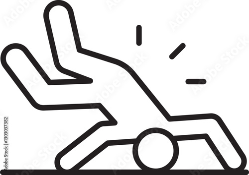 Falling person icon illustration line icon