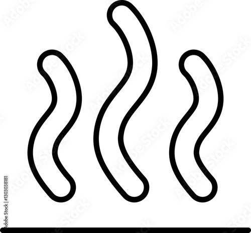 Steam wavy lines illustration line icon
