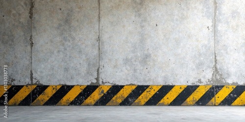Wallpaper Mural Textured Concrete Wall with Caution Stripes, Ideal for Industrial or Construction Backgrounds Torontodigital.ca