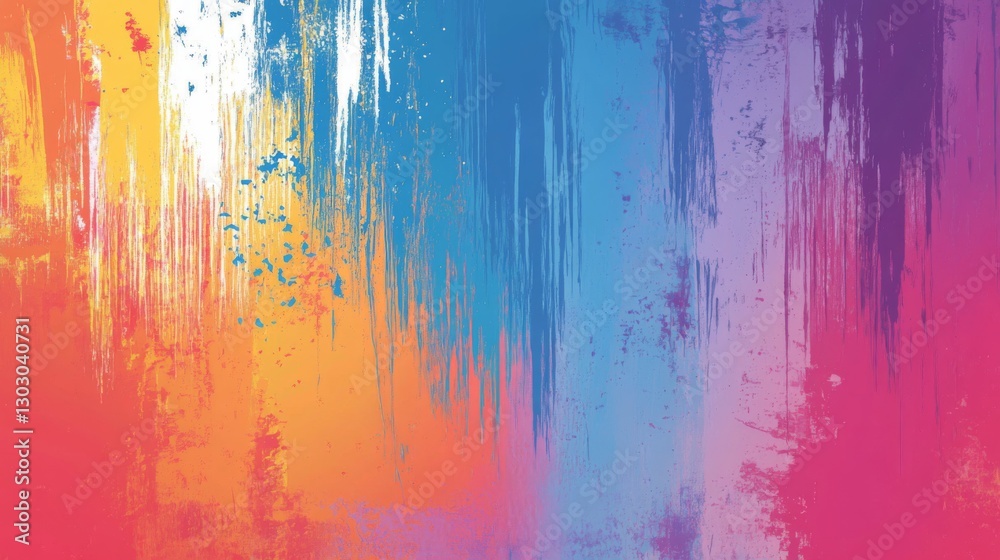 Fototapeta premium Vibrant abstract dripping paint art with colorful gradient strokes