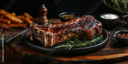 angle shot side view meat dish on a plate