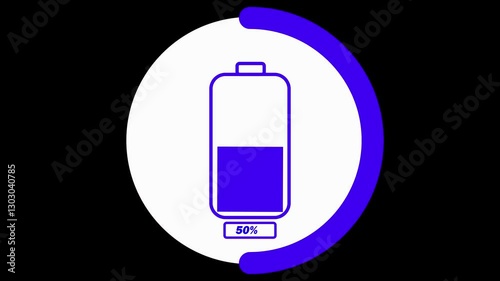 Charging full battery video animation