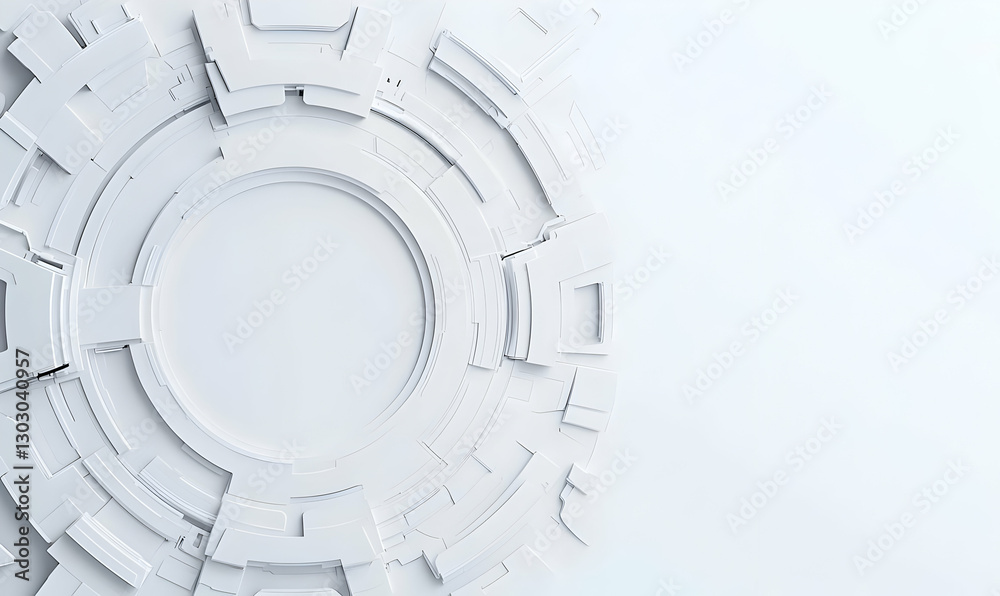 Obraz premium Abstract White Circular Design with Geometric Elements and Texture