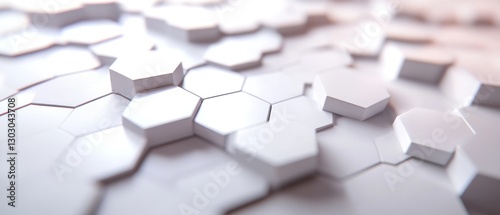 Abstract white hexagonal pattern with soft lighting