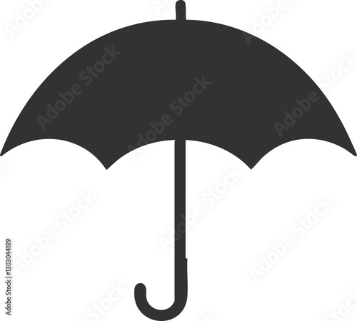 Black umbrella silhouette icon on a white background.