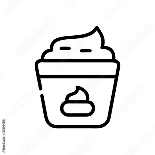 Body scrub jar icon on transparent background for beauty and self-care concept